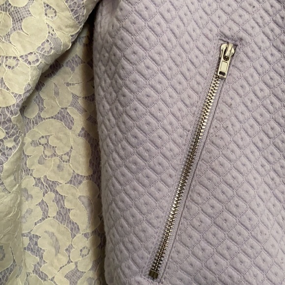 Lucy Paris Lavender Lace Bomber Jacket - Picture 4 of 4